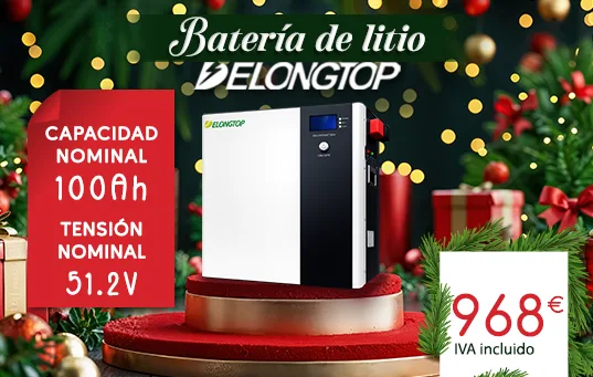 Batería de litio DelongTop 51,2V 314Ah 16kWh con un precio de 2890 euros, IVA incluido.